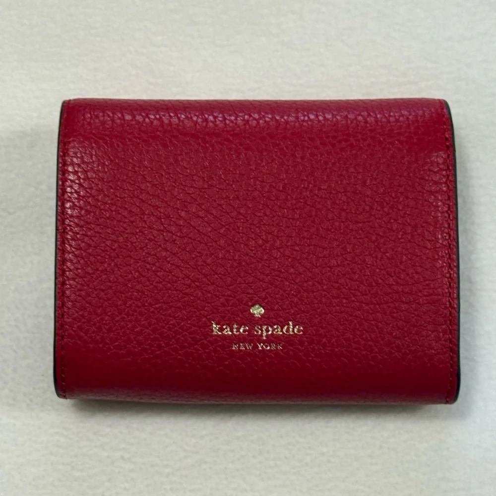 Kate Spade Red Pebbled Leather Small Wallet - NWT